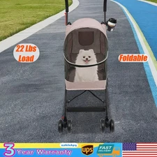 Foldable Lightweight Durable Pet Stroller For Small To Medium Pets Dogs And Cats