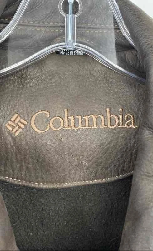Columbia Mens Brown Leather Long Sleeve Collared Full-Zip Jacket Size Medium - Image 4 of 4