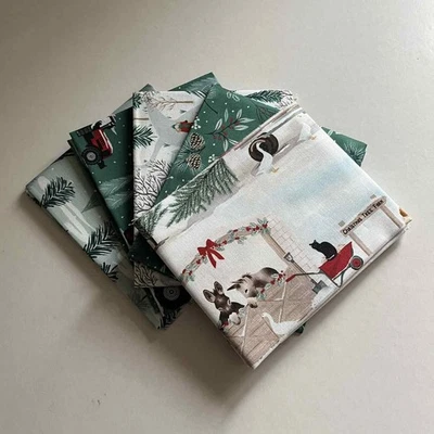 THE CRAFT COTTON COMPANY Christmas in the Country Pack Two 100% Cotton Christmas Fat Quarter Bundle