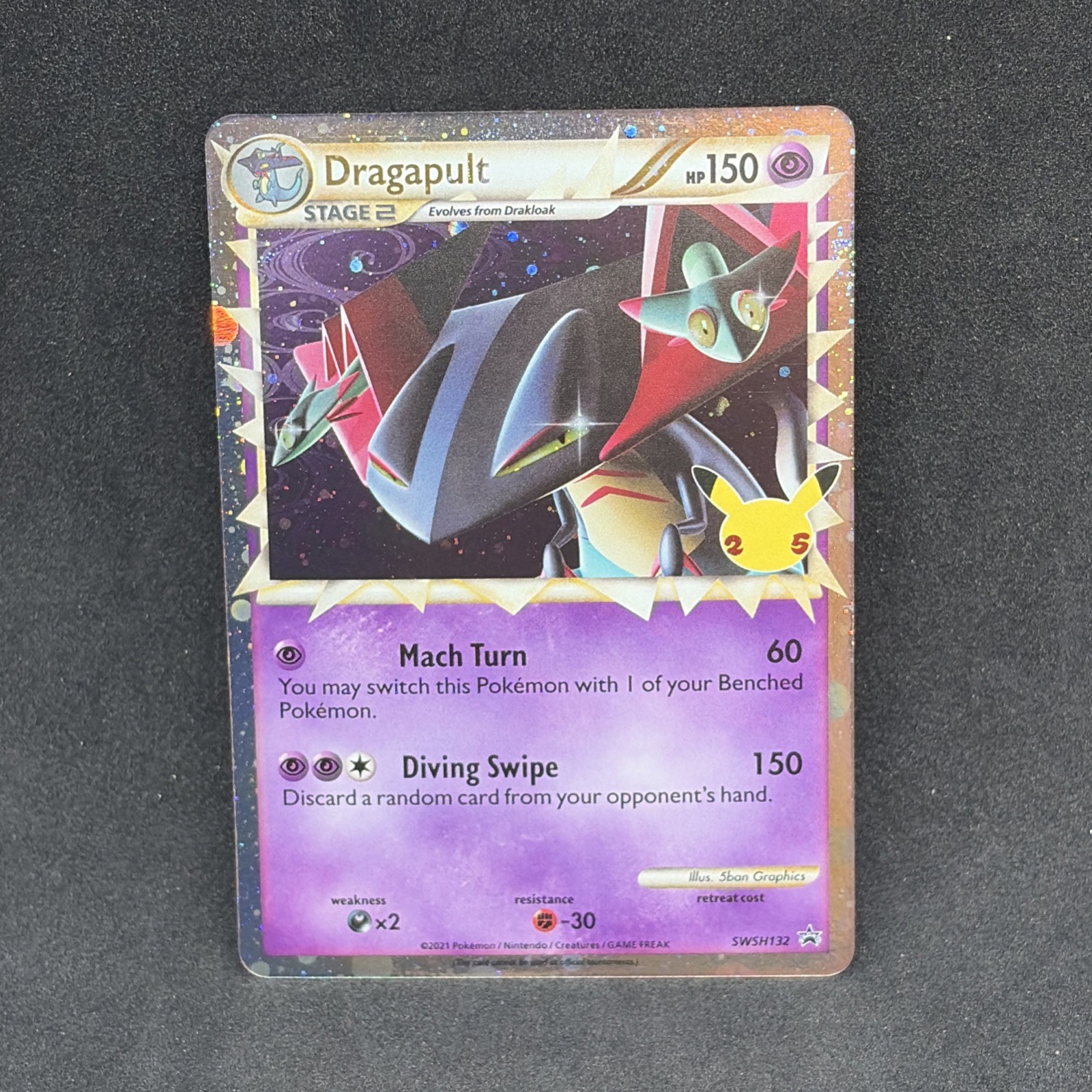 Pokémon TCG Dragapult Prime #SWSH132 Black Star Promo Celebrations NM
