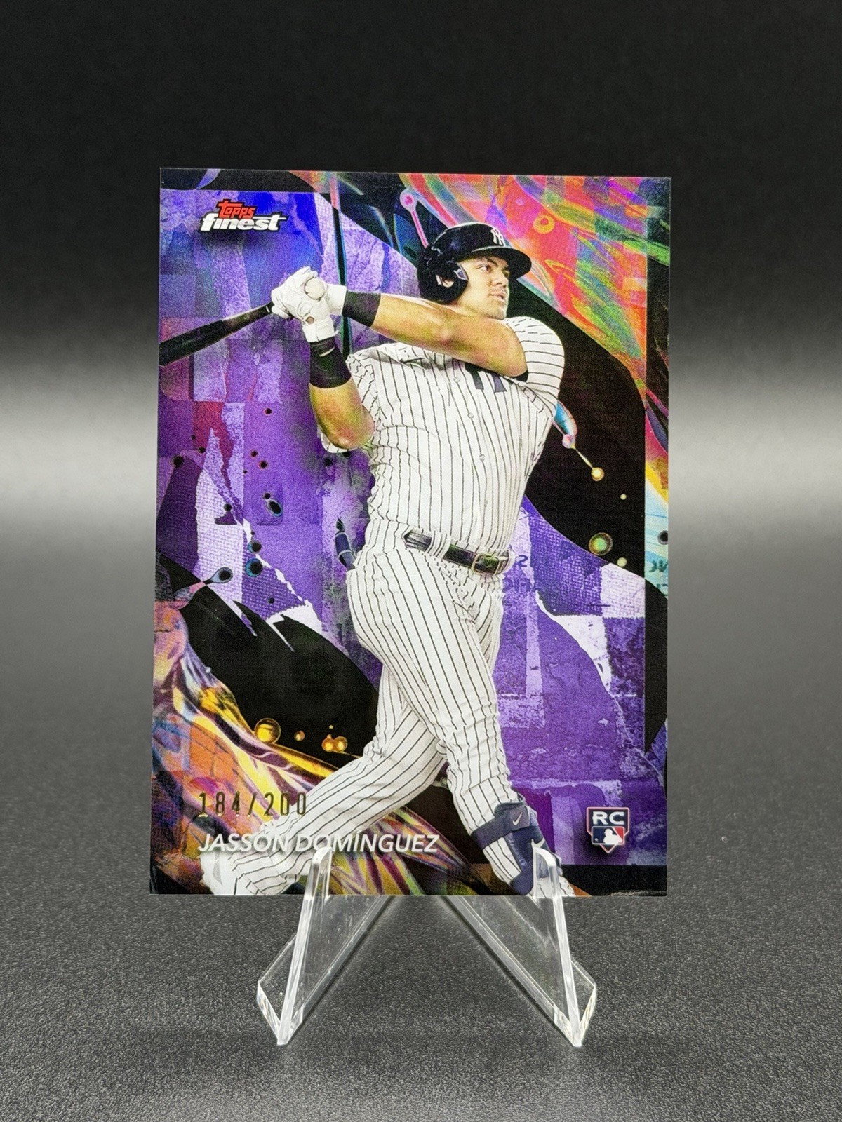 2024 Topps Finest - Uncommon Jasson Dominguez #168 Purple Refractor /200 (RC)