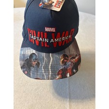 Marvel Captain America Civil War Snapback Hat Navy Blue Graphic Brim PLPC2012PC