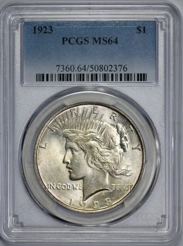 1923 Peace Silver $1 Dollar PCGS MS 64