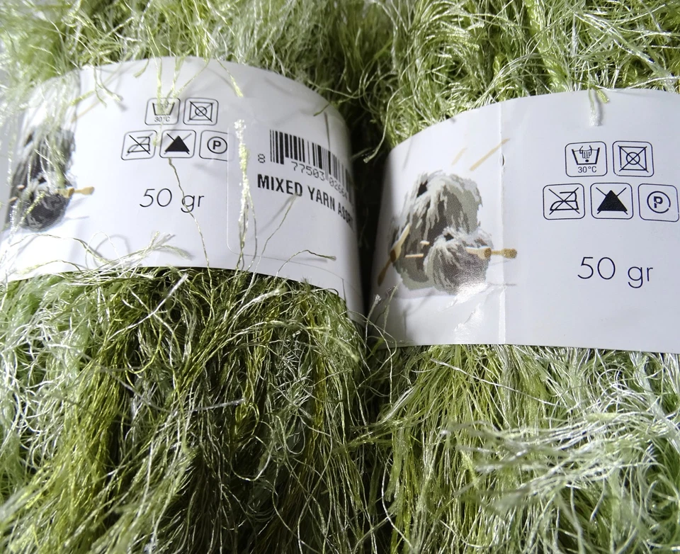 Lote de 3 novelhas de tricô artesanato crochê fio misto de fibra de gala PARCIAL - Imagem 3 de 4