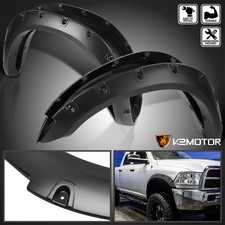 Fits 2010-2017 Dodge Ram 2500 3500 Smooth Black Pocket Style Fender Flare Covers Fits 2010-2017 Dodge Ram 2500 3500 Smooth Black Pocket Style Fender Flare Covers