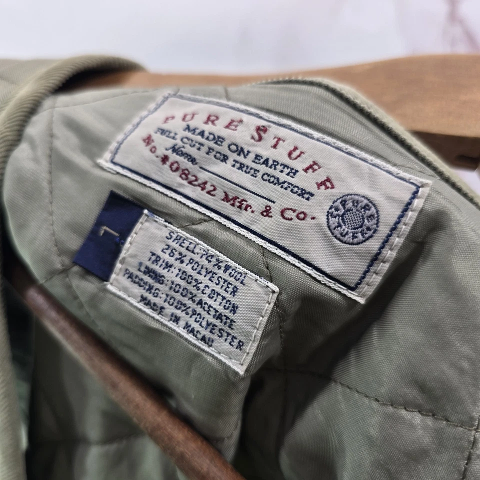 Chaleco de lana vintage para hombre grande verde azteca suroeste acolchado manta pura Foto 3 de 4