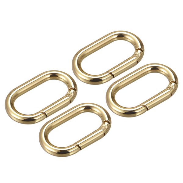 "Feder Ovaler Ring,4Stk 1,61\" Trigger Feder SchlüSselanhäNger Schnalle,Gold Tone"-image