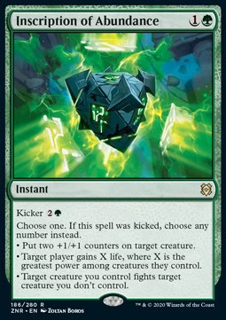 Magic/MTG Inscription of Abundance ZNR-186 Rare Englisch Excellent