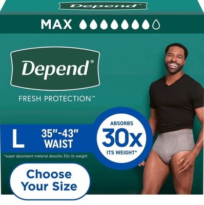 Depend Fit-Flex Incontinence Large Men Underwear - 84 Count