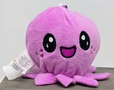 Reversable Mood Octopus Purple Happy & Green Sad Plush Keychain