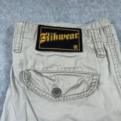 Pantalones cargo Kikwear 91 de colección para hombre 32x27 caqui beige pierna ancha bolsillos utilitarios Foto 2 de 4