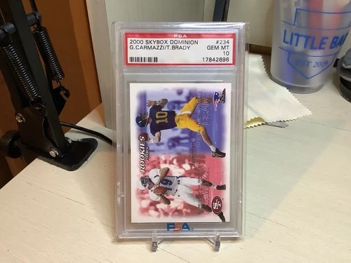 2000 Skybox Dominion Rookies Pairs Tom Brady, Giovanni Carmazzi #234 (RC) PSA 10