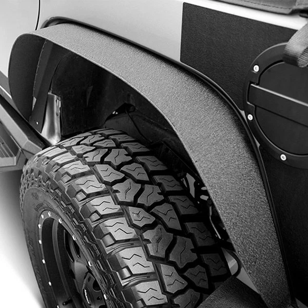 For Jeep Wrangler JK 18 Fender Flares Trail Style Textured Black Steel Front & Foto 2 de 2