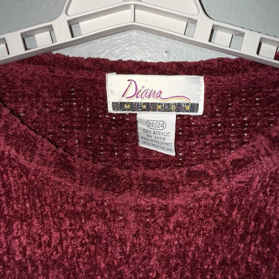 Suéter Vintage Diana Marco Flecos Medio Acrílico Tejido Floral Funky Años 80 Acogedor Foto 4 de 4