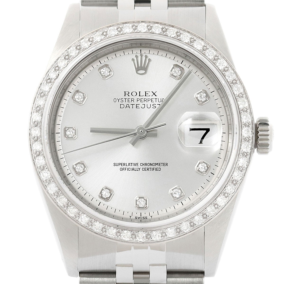 Rolex Datejust Silver 18K Gold SS