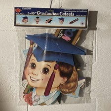 16" Graduation Diecut Cutouts 1984 Beistle Five Pack of Decoration NOS -FREE S H