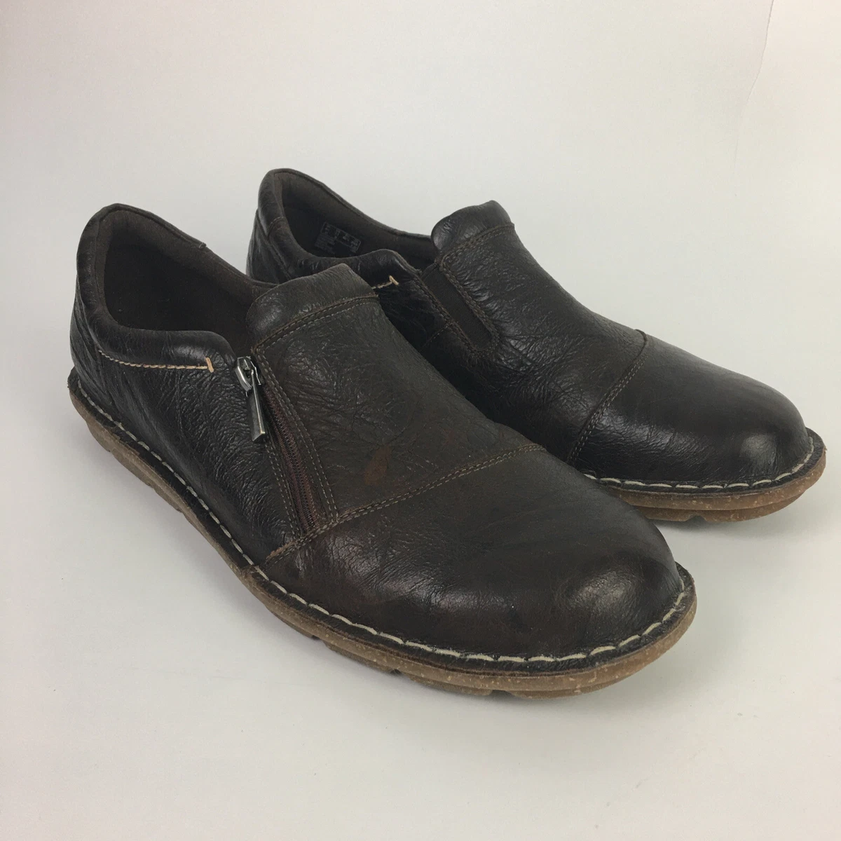 Clarks Collection Soft Cushion Womens Shoes Size 11 M Brown with side zip