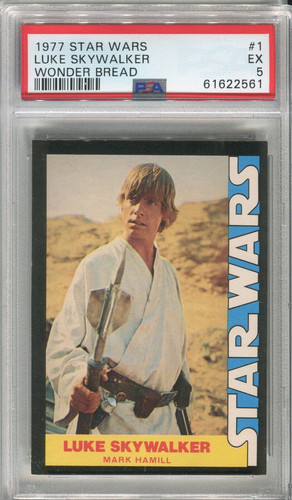 1977 Wonder Bread Star Wars #1 Luke Skywalker — PSA 5