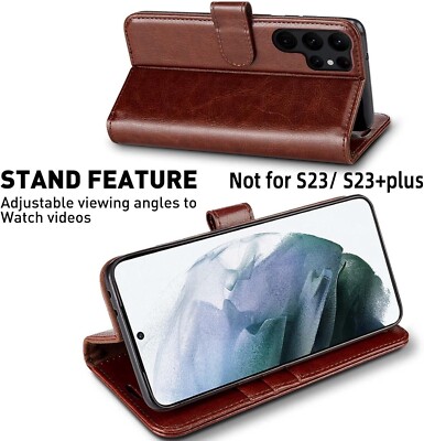 Wallet Case for Galaxy S23 Ultra 5G,RFID Blocking Flip Folio Leather