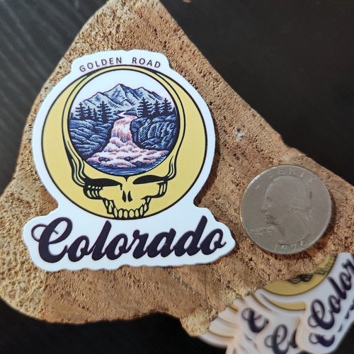 Grateful Dead &Co 💀 Colorado Golden Road Stealie Steal Your Face Vinyl Stickers - Picture 2 of 2