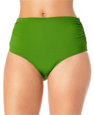 Anne Cole High-Waist Bikini Bottoms Women's Swimsuit Size Large Grass Green New