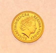 2015 Elizabeth II 24K GOLD PLATED SOVEREIGN MINT COIN IN PROTECTIVE PLASTIC CASE