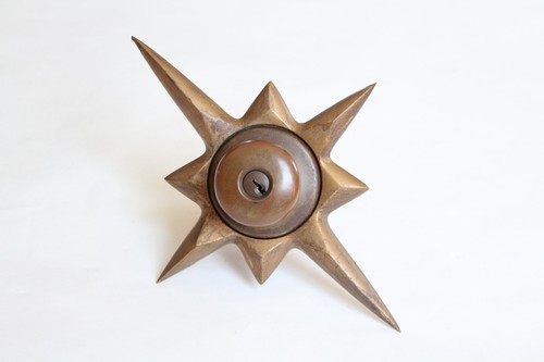 maniglia porta antica Sunburst | astra vintage mcm hardware decorativo manopola porta schlage vecchia - Foto 6 di 10