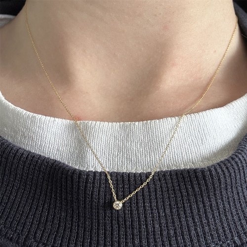 9 Karat Gold Rubover 0,03ct Diamant 16 Zoll Halskette - Bild 7 von 9