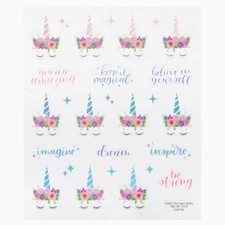 2 Sheets  Unicorn Inspirational  Stickers Papercraft Journal DIY Craft Scrapbook