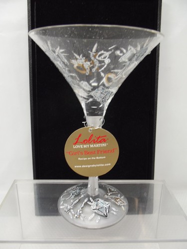 Lolita Martini Glass Girls Best Friend Hand Decorated 7 Fl oz JL 12 - Picture 4 of 15