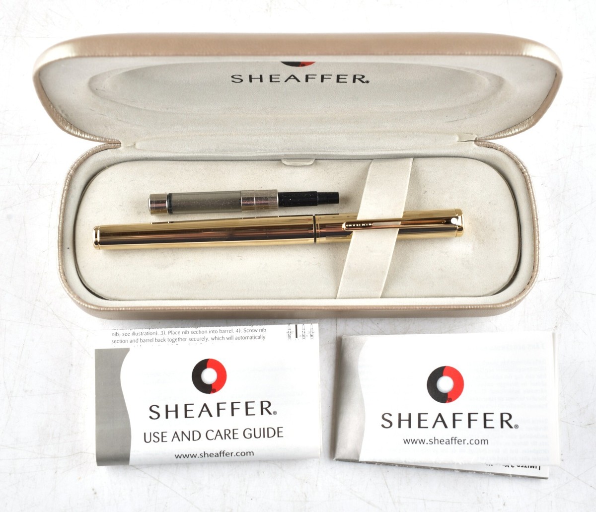 Sheaffer White Dot Fountain Pen 23K Gold Plated Electroplate Body