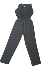 Zara ASOS Women  s Black Jumpsuit Sheer Top Sleeveless Size L NWT