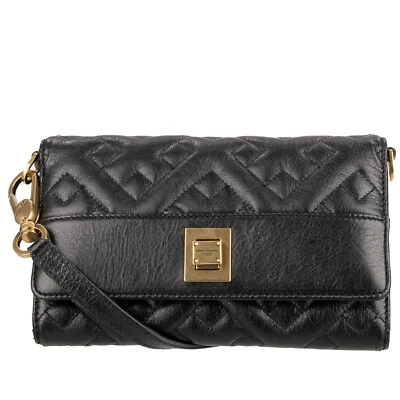 DOLCE & GABBANA Sac Clutch Unisexe En Cuir Nappa Pliable Avec Étui Noir - Photo 1/4