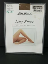 RARE Sears Hug-Alon Nice Touch Day Sheer Pantyhose Sandstone Size B 