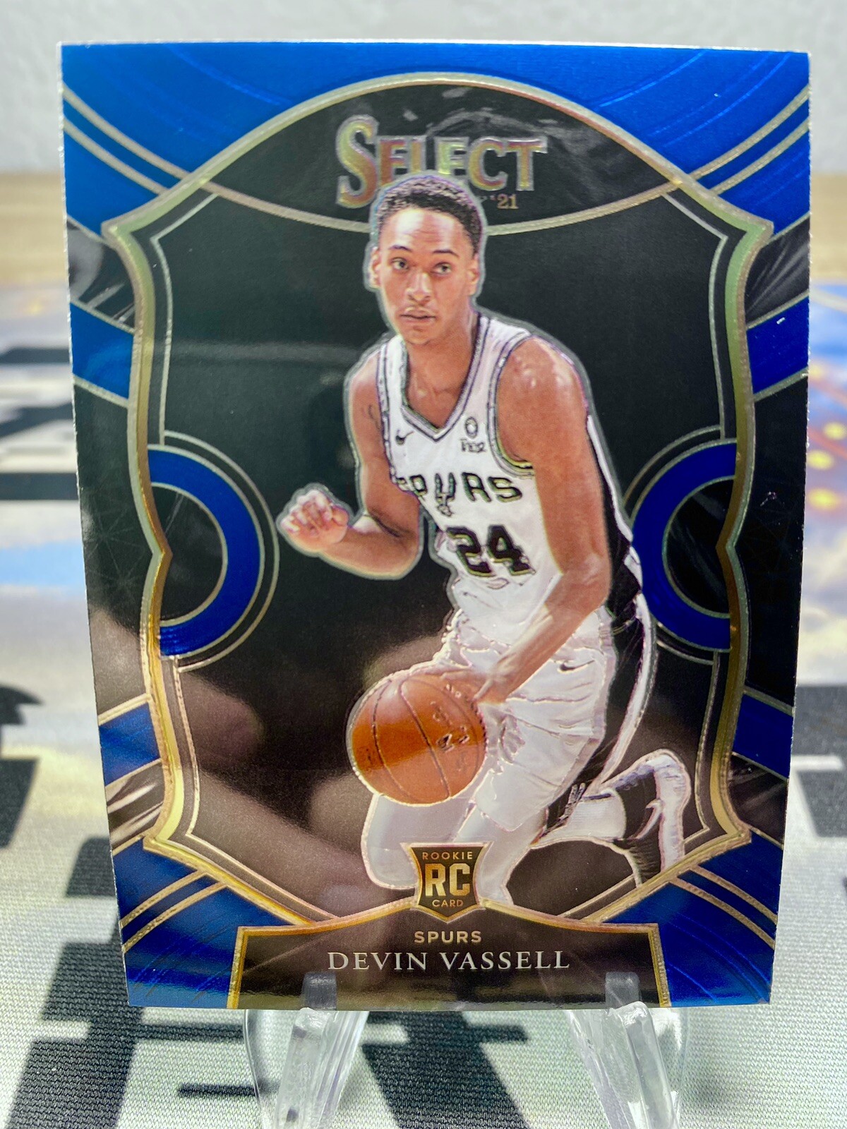 2020-21 Devin Vassell Panini Select Retail Blue Rookie Card #71 Spurs