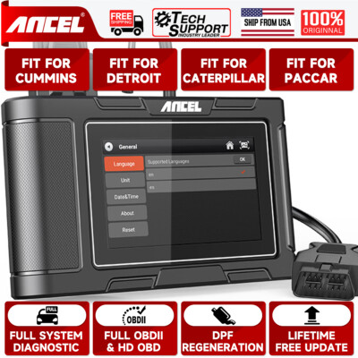 ANCEL HD3400 PRO DPF Regen Heavy Duty Truck Diagnostic Scanner OBD2 Code Reader