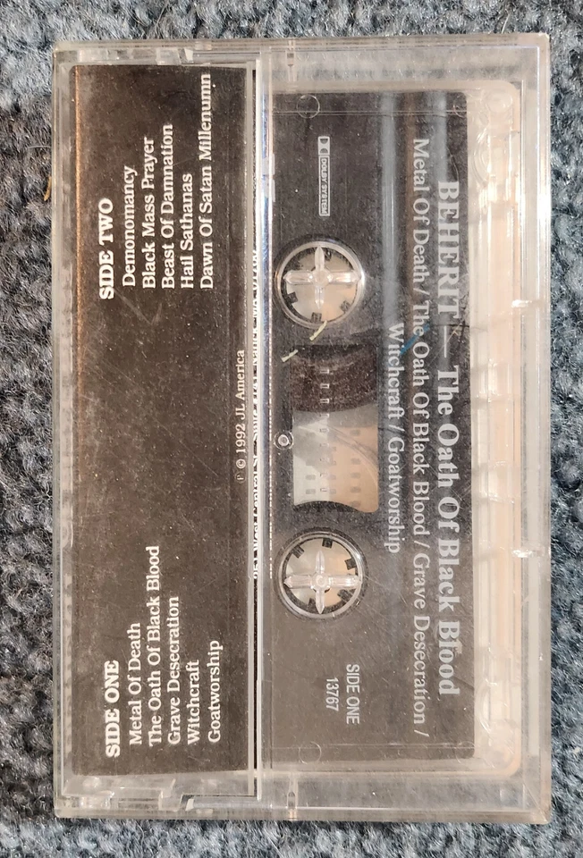 Beherit:‎ The Oath of Black Blood 1st Press 1992 Cassette - Image 2 of 3