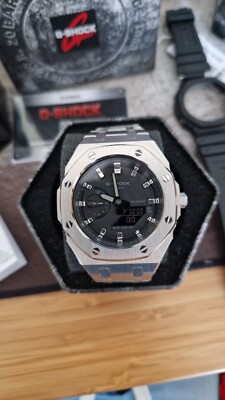 Casioak Custom Casio G-Shock GA-2100-1A1 Silber Gehäuse Edelstahl 44mm