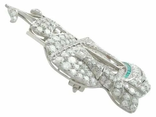 Impressive White Single Cut White Stone with Galleon Ship Design Silver Brooch - Picture 4 of 8