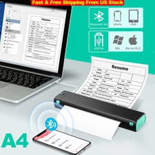 Phomemo M08F A4 Bluetooth Travel  Portable Thermal Printer or Thermal Paper Lot