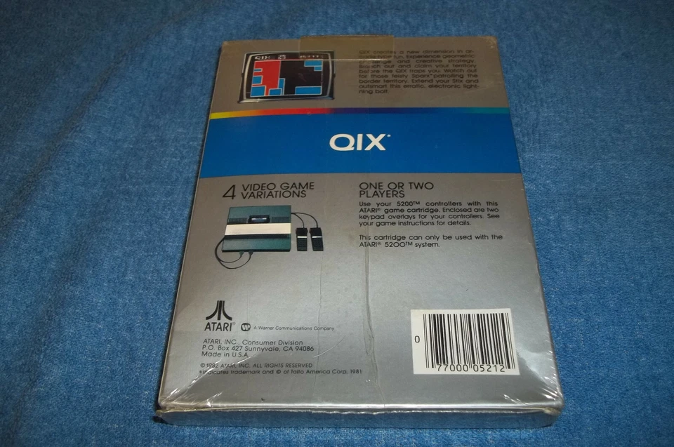 BRAND NEW ( NOS ) ATARI 5200 QIX GAME IN FACTORY SEALED & SHRINK WRAPPED BOX - Image 2 of 2
