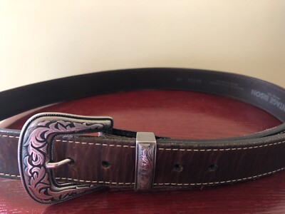Vtg American Bison Leather Belt 1968 Mens Size 40 Western