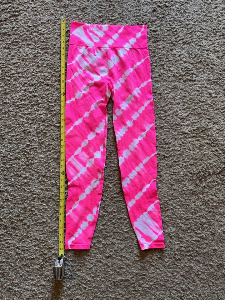 全新带标签 VS VICTORIAS SECRET 粉色 无缝训练裤 紧身腿领带 DYE 尺寸 S — 第 4/4 张图片