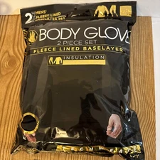 Body Glove Fleece Mens 2X Large Lined 2 Piece Base Layer Pants Shirt Set Black