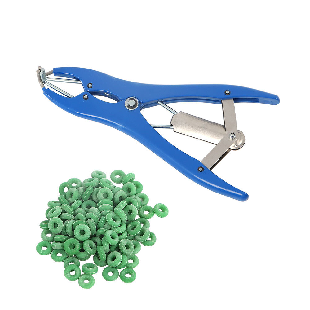 Elastrator Castration Plier And 100 Rubber Rings Applicator Rings