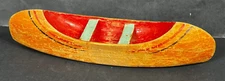 Vintage Toy Wood Indian Canoe Hand Carved Elastolin Seats Keystone Folk Art 10"