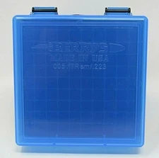 BERRY'S PLASTIC AMMO BOXES BLUE 100 ROUND 223 / 5.56 - FREE SHIPPING