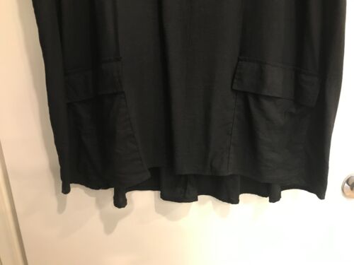AUTOGRAPH Size 26 Black Short Sleeve Pocket Tunic Linen Blend Top - Picture 7 of 8