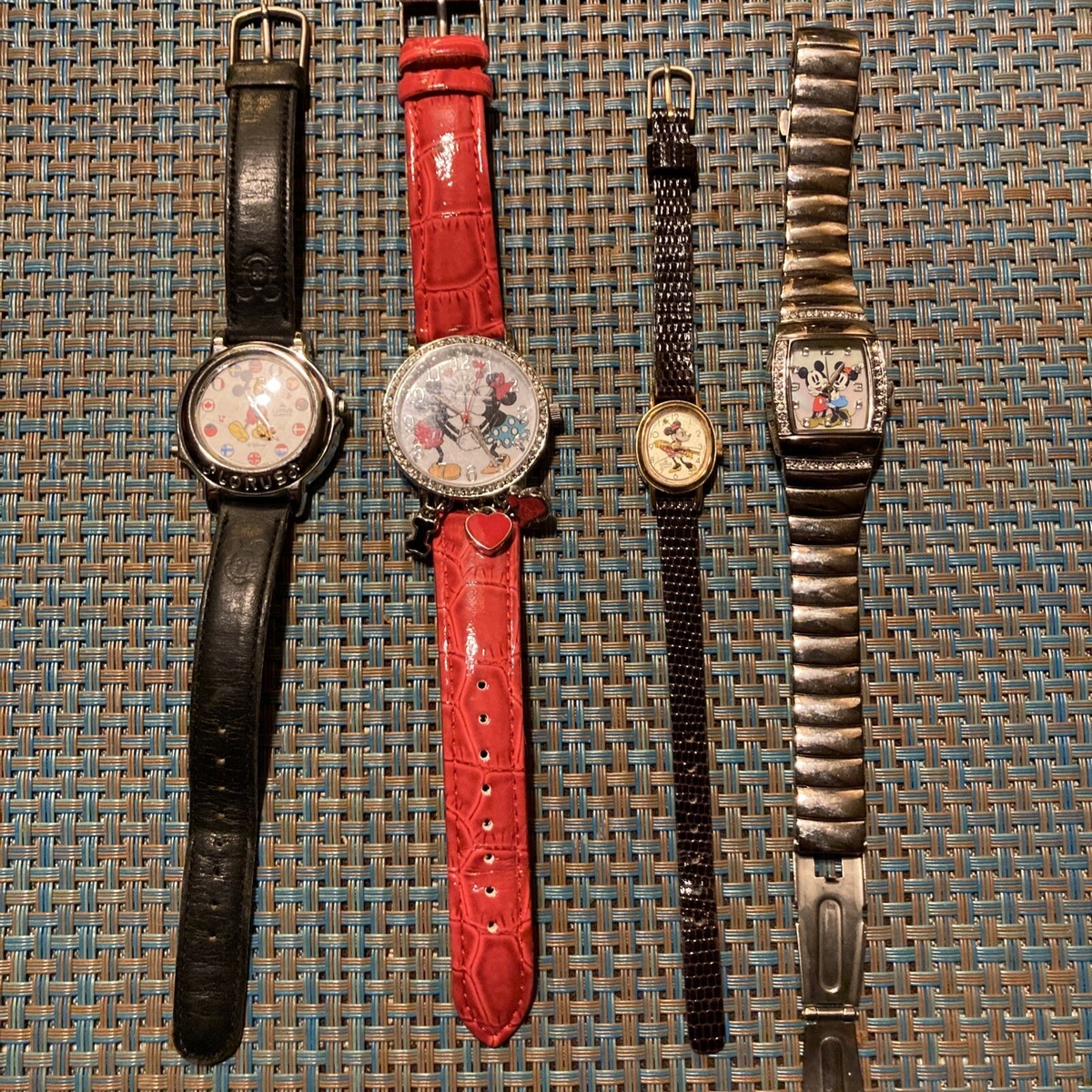 Lot of 4 Vintage Disney Mickey Mouse Watches Needs Batteries 