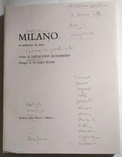 MILANO IN INCHIOSTRO DI CHINA poesie Quasimodo e disegni Rossi-A.Pizzi 1963